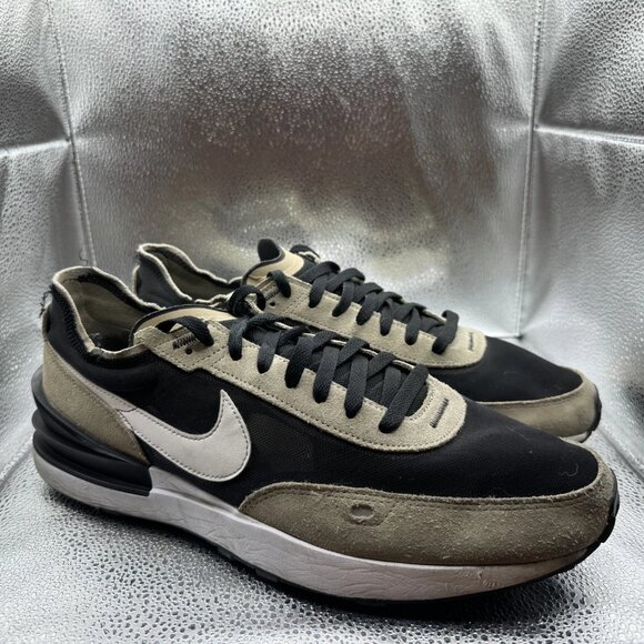 Size 13 - Nike Waffle One Black Khaki Mens Low Top Platform Sneakers‎ DA7995-002 - Picture 1 of 10